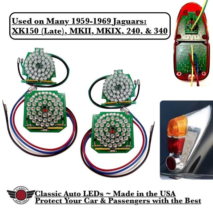 Jaguar XK150 MK2 MK9 240 & 340 1959-1969 Rear LED Board Sets